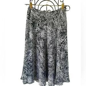JONES NEW YORK Palm Leaf Print Linen Silk
Skirts Brown Cream.